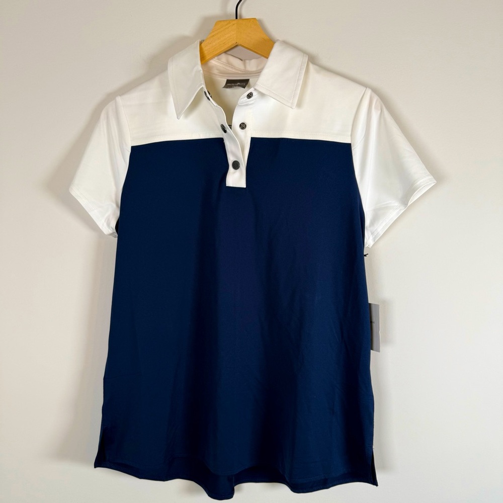 Belyn Key Women's‎ Stretchy Color Block Golf T-Shirt Polo Top Outdoor Medium NWT